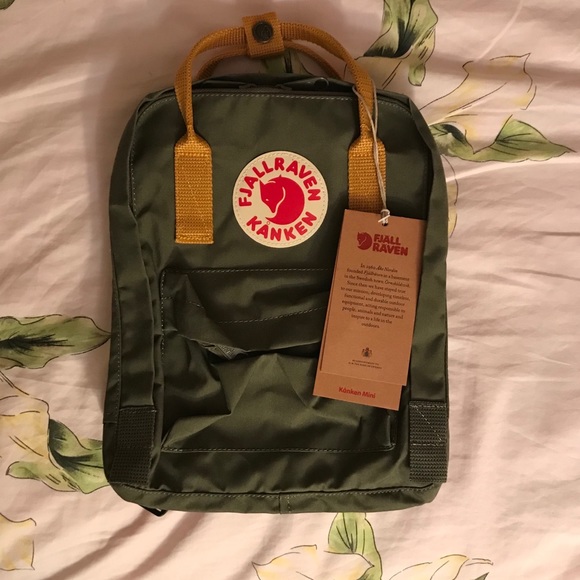 Fjallraven Handbags - authentic Fjallraven kanken ochre green